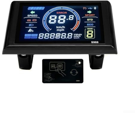 Posheliox LEbike Display LCD S966 per controller di protocollo n. 2, computer elettrico per bici da 24-72 V con NFC, interfaccia a 5 pin