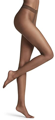 FALKE Damen Strumpfhose Shelina 12 DEN W TI Ultra-Transparent einfarbig 1 Stück, Braun (Coffee 5309), S-M