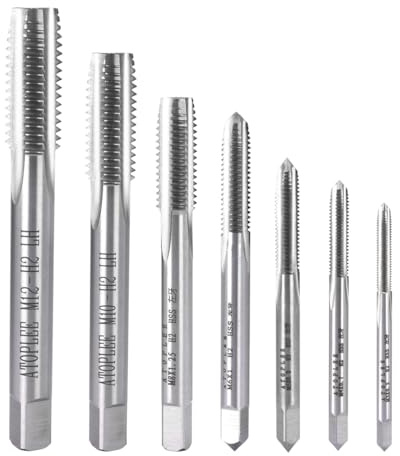 ATOPLEE 7pcs Metric HSS 6542 Left Hand Thread Tap Set, M3 M4 M5 M6 M8 M10 M12