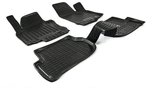 OMAC Gummimatten Fußmatten kompatibel mit Peugeot 208 2012-2019 TPE Automatten Schwarz 4X