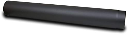 LANZZAS Tubo di prolunga per stufa, 1000 mm, diametro 180 mm, colore: nero, tubo di scarico