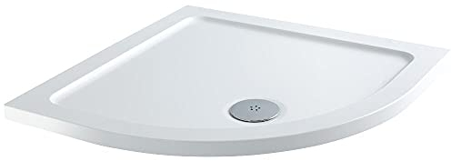 Milano Lithic White Low Profile Reversible Quadrant Shower Tray - 800mm x 800mm