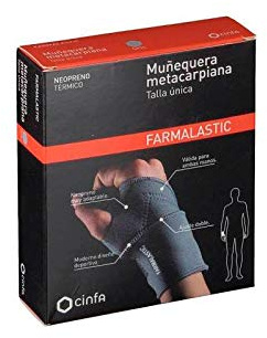Cinfa MUÃ‘EQUERA METACARPIANA NEOPRENO TERMICO FARMALASTIC TALLA UNICA COLOR GRIS
