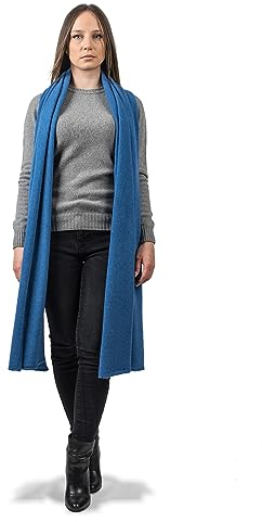 Dalle Piane Cashmere - Stola aus 100% regeneriertem Kaschmir - für Frau, Farbe: Hellblau, Einheitsgröße