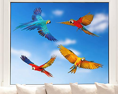 Pixblick Fenstersticker - Papageien im Flug I Made in Germany I Wiederverwendbar