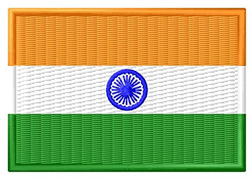 Écusson brodé drapeau de l'Inde 7 cm de large Aufnäher parche Bordado