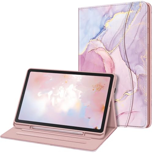 FINTIE Custodia per Samsung Galaxy Tab S6 Lite 10.4'' 2024/2022/2020 (SM-P620/P625/P613/P619/P610/P615) con S Pen Holder - [SlimShell] Multi-angli Leggero Morbida TPU Cover Case, Marble