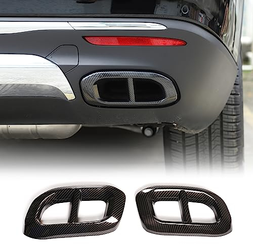 DIYUCAR Auspuffblende für MB Benz GLE 350 GLE 450 GLC GLS W167 X253 X167 2020 2021 Schalldämpfer Auspuffrohr Endrohr Abdeckung Verkleidung Auto Außenzubehör (ABS-Kohlefaser)