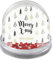 printplanet® - Schneekugel mit Herzchen und eigenen Namen Personalisieren - Motiv: Merry X-Mas