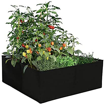 JaoNanl 2er-Pack 30 Gallonen Stoffpflanzen Grow Bags 2x2 Feet 4 Square Pflanzsack Vliesstoff Gartenbeet Indoor Outdoor Growing Bag Intelligente Stofftöpfe für Gemüse, Kräuter, Obst, Blumen