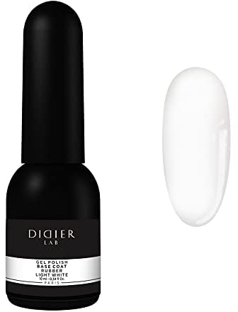 Didier Lab - Premium Rubber Base Gel Light White 10ml - LED UV Nagellack Weiß - Unterlack für Nägel - Gel Nail Polish - Base Coat UV Gel Nagellack Milchig Weiss - UV Lack für Maniküre - Gel Nägel