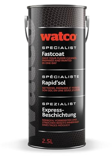 Watco Fastcoat - Ultra fast drying floor paint - Cures in 6 hours at 10°C - 2.5L covers approx. 25m² - Suitable for Concrete, old asphalt/tarmac, well bonded paint, some metals and wood (Mid Grey)