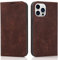 QLTYPRI Wallet Case for iPhone 13 Pro (6.1 inch) Compatible with Magsafe Charger, Magnetic Flip Folio PU Leather Phone Case with RFID Blocking Card Holder Slots Kickstand Shockproof Cover - Coffee