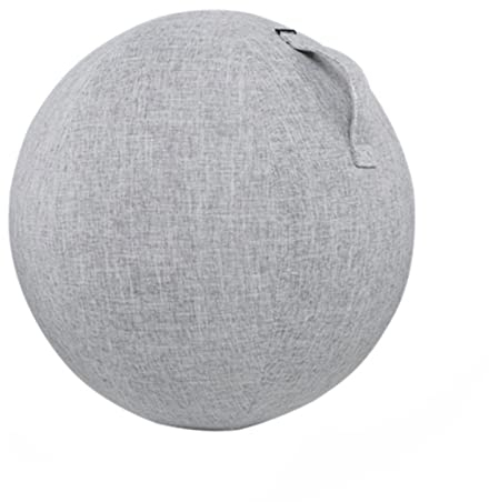 Kugelstuhl Stoffbezug, Pilates-Yoga-Ballstuhl Schreibtisch Hause, Schwangerschaftsball Und Balanceballsitz Linderung Rückenschmerzen, Verbesserung Körperhaltung, Geburtsball Schwangerschaft,Weiß,65cm