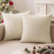 MIULEE Kordsamt Kissenbezug Kissenbezüge Dekorative Kissenhülle Moderne Sofakissen Kissen Dekokissen Couchkissen Zierkissen Weicher für Sofa Wohnzimmer 2er Set 45x45 cm Cremeweiß