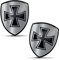 SkinoEu 2 x Aufkleber 3D Gel Silikon Eisernes Kreuz Silber Stickers Autoaufkleber Auto Motorrad Fahrrad Fenster Telefon Laptop PC Tablet Tür KS 95