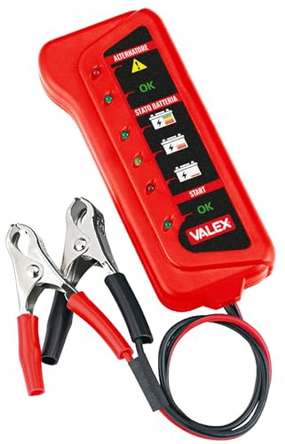 TESTER A LED PER BATTERIE E ALTERNATORE VERIFICA CARICA E STATO