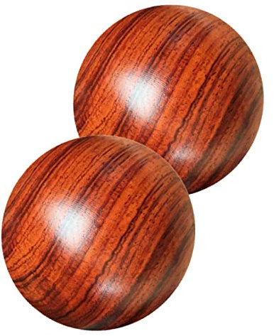 FOYTOKI Massageball aus Massivholz, Stressabbau, Handmassagegeräte, spirituelle Baoding-Bälle, Baoding-Bälle, chinesische Bälle für Stress, Handbälle, Fasziitis, Fußsohle, 2 Stück