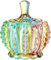 6 oz Colorful Embossed Glass Jars with Lid - Rainbow Candy Dish, Jewelry Dish, Small Decorative Jars for Candy Buffet, Kitchen, Home, Office Desk, Party (Chain)