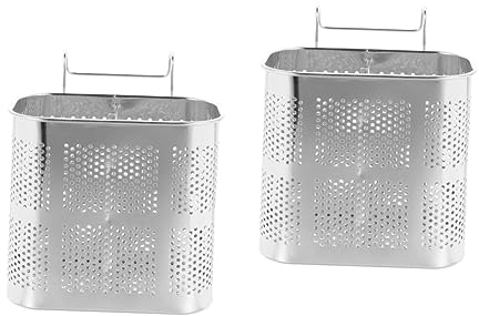 BESTonZON 2 Piezas Porta Palillos De Acero Inoxidable Estante para Cubiertos Cuchara Porta Espátula Porta Cubiertos para Colgar Canasta De Cubiertos Cucharas Utensilios De Cocina Cuadrado