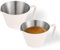 MHW-3BOMBER Espresso Shot Cups with Handle 2 Pack Espresso Measuring Cup Stainless Steel Pouring Cup for Tomato Sauce|Steak Sauce|Dessert|Beverage ((Cream White) G5699W*2