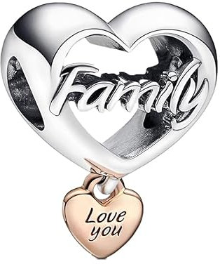 Feitery Christmas Family Charms et Perles pour Femme Charm Compatible avec les Bracelets et Colliers Pandora,Cadeaux de Noël