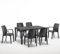 BICA Diningset 7 TLG. Verona, 6 Stühle und größer Tisch Houston, Graphite - wetterfest