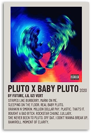Pluto-Poster, Baby-Pluto, Musikalbum, Cover, Poster, dekorative Malerei, Leinwand, Wandkunst, Wohnzimmer, Poster, Schlafzimmer, Malerei, 30 x 45 cm
