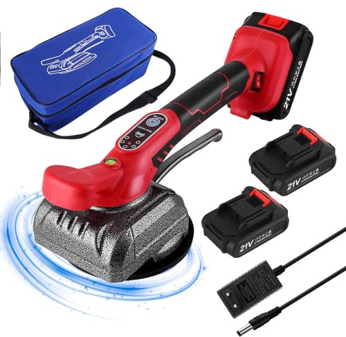 Vibradores de azulejos a batería, EUWLY 21V Máquina de azulejos de alta capacidad de carga Azulejos de piso de pared Colocación de herramientas vibratorias Herramientas con ventosa
