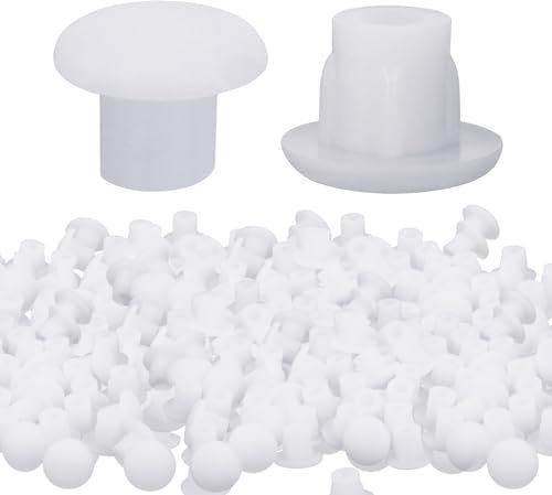 300 Pcs Plastic Hole Plugs 3/16(5mm) Screw Caps Cover White Plastic Hole Plugs for Cabinet Cupboard Shelf Furniture