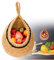 QIYILE Obstkörbe Hängend Küche Aufbewahrung Wandkorb Handgewebt Obstkorb mit Haken Wand Hängekorb Wandpflanzer für Restaurant Obst Gemüse Organisation