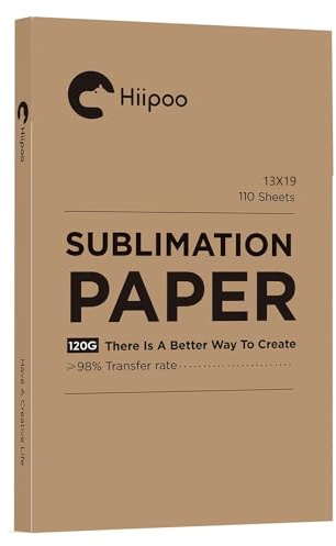 Hiipoo Papel de sublimación de 13 x 19 pulgadas, funciona con tinta de sublimación e impresoras de inyección de tinta E Sawgrass para tazas, camisetas, tela ligera y otros espacios en blanco de