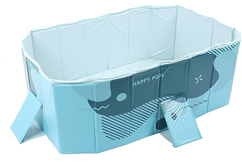 Piscina Plegable, No Inflable, Plegable, Piscinas De Juegos Infantiles Interiores Y Exteriores Piscina Familiar Rectangular No Inflable Plegable De PVC Piscinas De PVC (5.2 pies