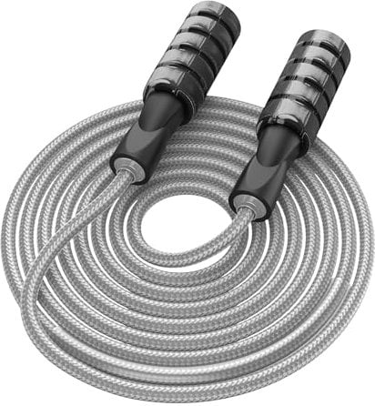 Cotton Adjustable Skipping jump rope,Adult and Children Athletic Fitness Exercise Jumping Rope (Gray, 3m)