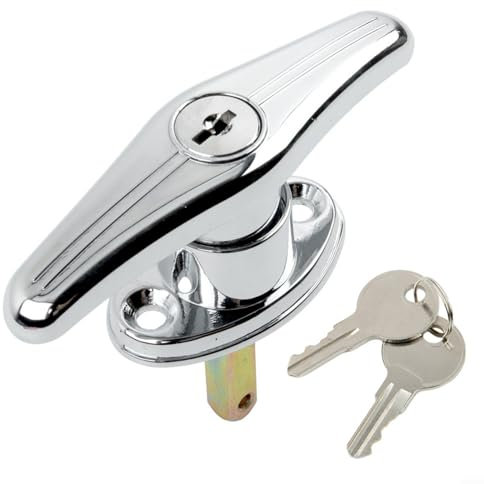 Gbtdoface Cerradura de puerta de garaje tipo T con 2 llaves, manija tipo T, piezas de cerradura de puerta de garaje, construcción de metal, diseño impermeable
