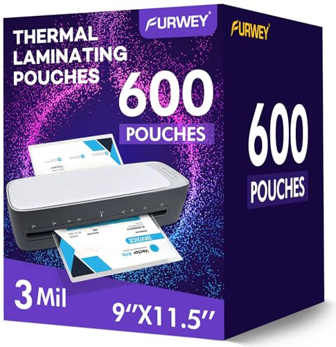 600 Pack Laminating Sheets, 3 Mil, 9 x 11.5 Inches Thermal Laminating Pouches Lamination Sheet Paper for Laminator, Clear, Letter Size, Office and School Supplies