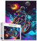 Ghost Biker 1000 Stück Puzzles für Erwachsene Motorrad Malerei Puzzle Motorrad Puzzles für herausfordernde Familienaktivität Pflanzenwelt Kunst DIY Puzzle Dekoration Extremsport Geschenke (bunt)
