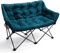 EVER ADVANCED Campingstuhl Klappbar für 2 Personen Faltsofa 320KG Belastbar, Luxus Klappstuhl XXL 2 Sitzer, Campingsofa Dick Gepolstert Hohe Lehne Extra Lang für Outdoor Garten Balkon Indoor,Grün