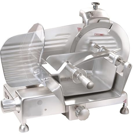 Ristoattrezzature Affettatrice per carni verticale professionale con affilatoio amovibile lama in acciaio Ø 300 mm 0.25 kW