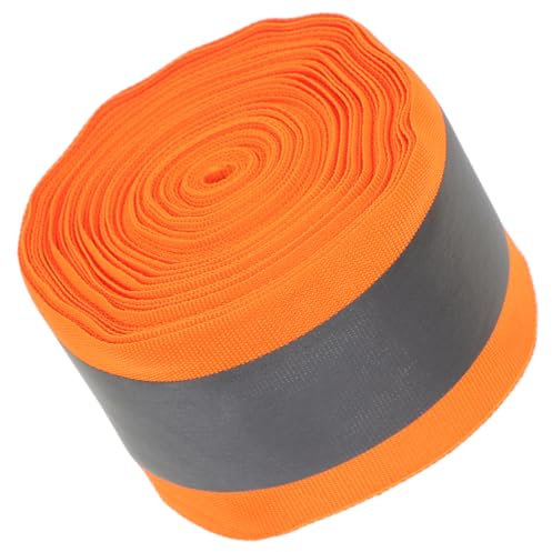 JECOMPRIS 1rotolo Striscia Di Tessuto Riflettente Cucito Per Sicurezza Nastro Riflettente Multi-funzionale Alta Visibilità Per Abbigliamento Sportivo e Accessori Fluo e Arancio Facile Da
