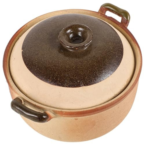 DUANSIYU Tegame Terracotta Casseruola Pentole di Terracotta Pentole da Cucina con coperchi Zuppa Ruvida Antiaderente for padelle di Terracotta Pentola in Ghisa con Coperchio