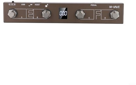 Foot Controller Pedal For MIDI, Portable Metal 212mm with BLE/Wired Dual Mode, 16 Banks (64 Presets) & Keyboard Shortcuts, Compatible with For CubeSuite App, 12H Battery/2.5H Fast Charge(Brown)