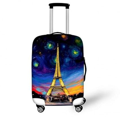 wxlmom Kofferschutzhülle L Gelber Turm Waschbar,Suitcase Cover Für Kinder Und Erwachsene,Elastischer Spandex-Koffer-Protector,Koffer-Abdeckungen