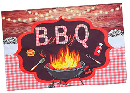 Cabilock Tela de fondo para barbacoa decoración al aire decoración temática barbacoa boda decoraciones para fiestas temáticas de barbacoa decoraciones para fiestas de barbacoa vinilo