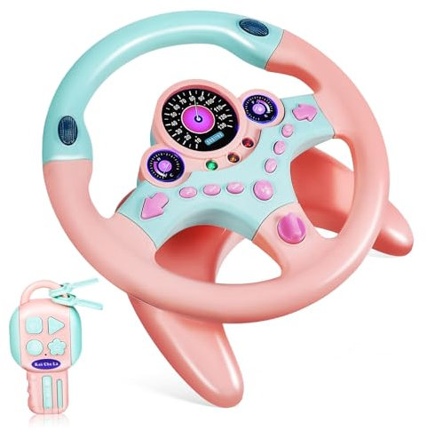 BESPORTBLE Realistic Boy Girl Steering Wheel Toy Car Simulator Pedals Boys and Girls Toy for Motor Skills Development