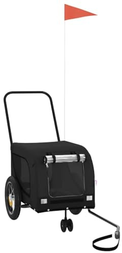 vidaXL Pet Bike Trailer Black Oxford Fabric and Iron