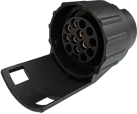 ADVENTURE OUTDOOR SUPPLIES 7-Pin to 13-Pin Trailer Plug Adaptor – Converts 7-Pin Type N Socket to 13-Pin Plug – Weatherproof Cap – Brass Pins – 12V Towing Connector for Caravan, Trailer & Bike Rack