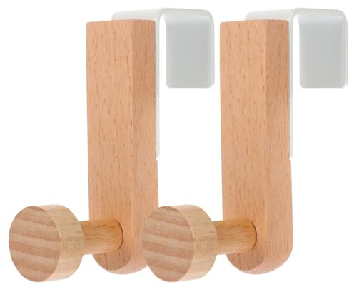 FIXOSHEE 2 piezas Ganchos para Puerta de Hierro y Madera Perchas sin Taladro para Dormitorio y Baño Colgadores Resistentes para Sombreros Toallas y Ropa Ahorro de Espacio para Hogar