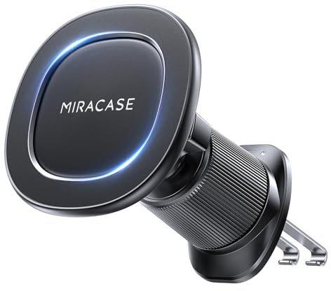 Miracase Handyhalterung Auto Lüftung for Magsafe,[Stromlinienförmiges Design & Ausleier- und Bruchfeste Mutter] 2026 Magnetische Autohalterung Kompatibel mit iPhone 17 16 15 14 13 12 Pro Max,Black