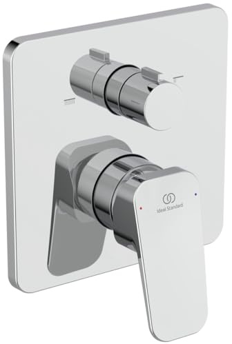 Ideal Standard Ceraplan Einhebel-Badearmatur Unterputz mit Temperatursperre bei 40° C, Badearmatur ohne Auslauf – Chrom